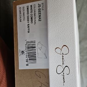 Jessica Simpson White Daisy Combo Wedge Sandals